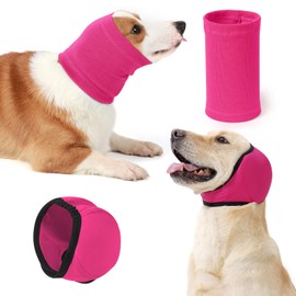 SlowTon 2 Packs Dog Calming Ear Muff and Hood Set - Upgrade Ultra Quiet Adjustable Dog Ear Cover for Noise Protection Anxiety Relief, Breathable Calming Head Wrap for Noise Cancelling