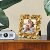 JOJOWISE 4x4 Picture Frame, Gold Ornate Leaf Texture Handmade Resin