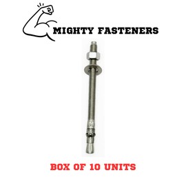 MIGHTY FASTENERS Premium 316 Stainless Steel Wedge Anchor, 3/8"-16 X 6 – Heavy Duty Corrosion Resistant Fastener for Concrete and Masonry Applications 10 Pack