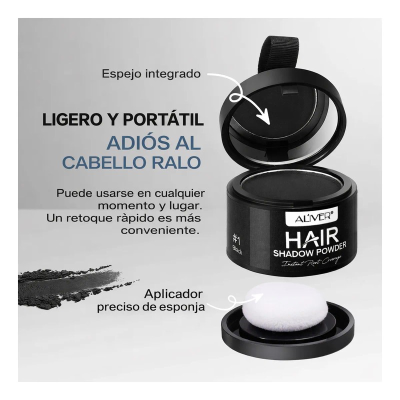 Polvo Para Volumen Cabello Maquillaje Fibra Capilar Cubre Ra