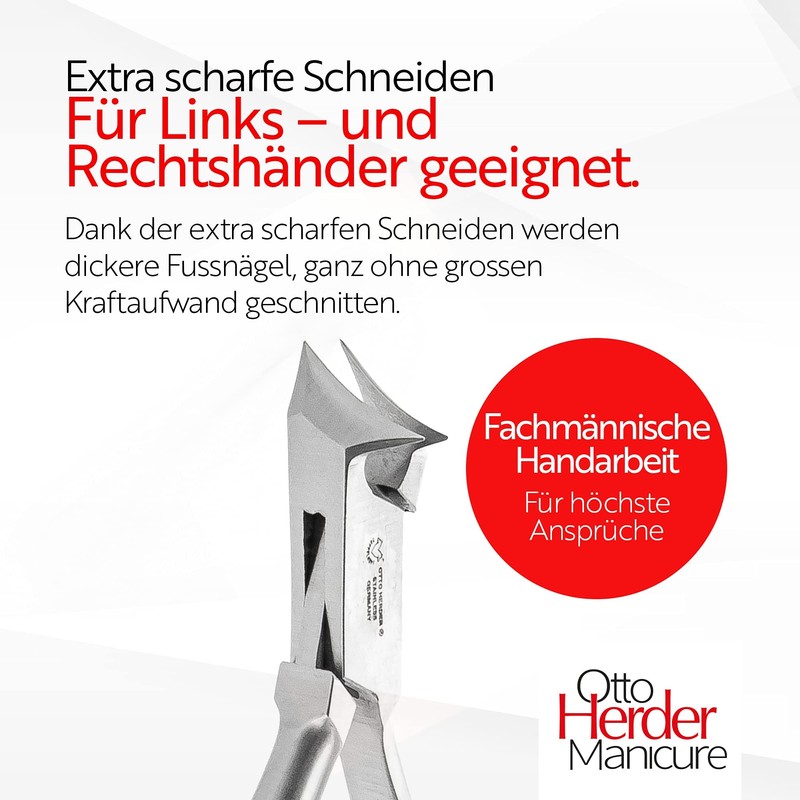 OTTO HERDER Nail Pliers - Head Cutter Toenail Pliers for