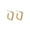 Chunky Square Open Dangle Earrings for Women Minimalist Gold Plated