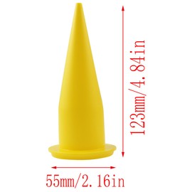 LQ Industrial 4PCS Plastic Glass Glue Nozzle Yellow Caulking Nozzle Piston Caulking Large Tip Nozzle Soft Glue Glue Gun Nozzle Used for Sealing Cracks Filling Joints Gluing Materials