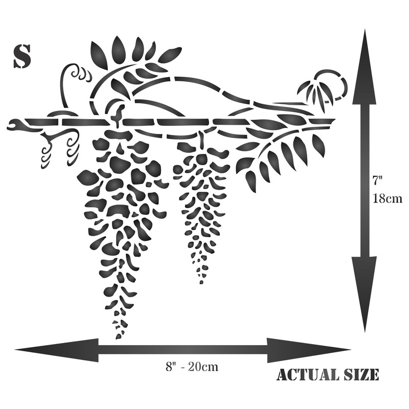 Wisteria Stencil - 20 x 18 cm (S) - Reusable