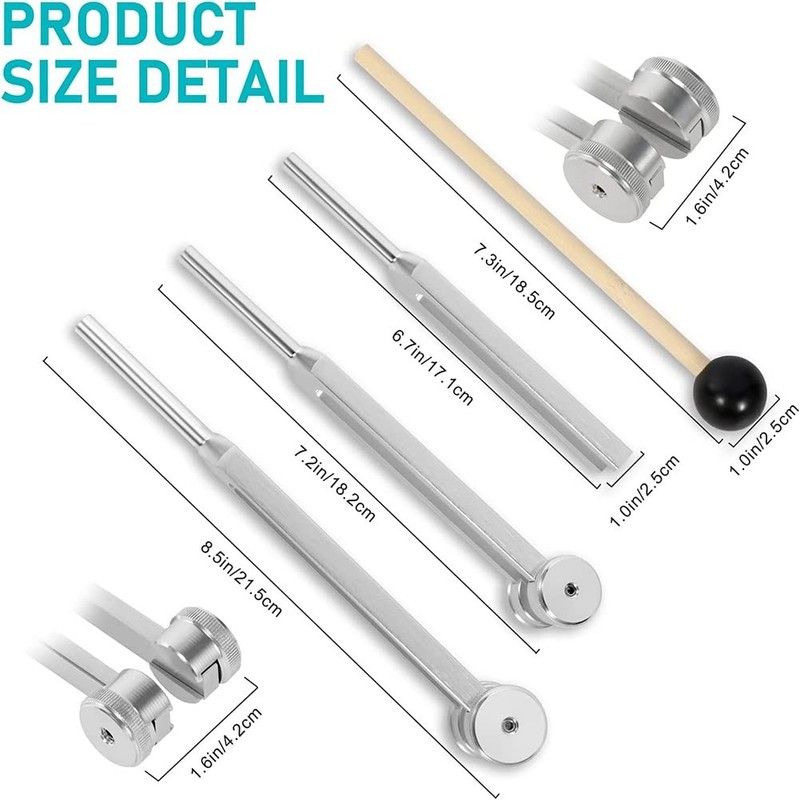 Zicojia (128Hz, 256Hz, 512Hz) Tuning Fork Set, Tuning Forks with