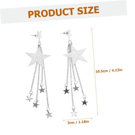 Healvian Star Dangle Earrings for Women Elegant Tassel Design Unique Costume Jewelry for Parties Casual Wear Chic Five Earrings Modern Stylish Statement Accessory