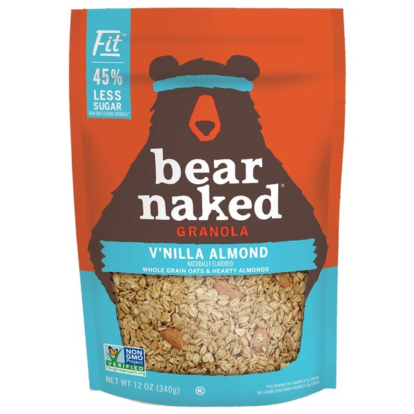 Bear Naked Fit Granola Cereal, Vegan, Breakfast Snacks, Vanilla Almond, 12oz Bag (1 Bag)