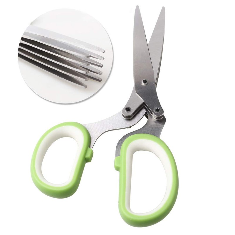 Kitchen Scissor, Herb Scissors 5 Blades Stainless Steel Great Kitchen