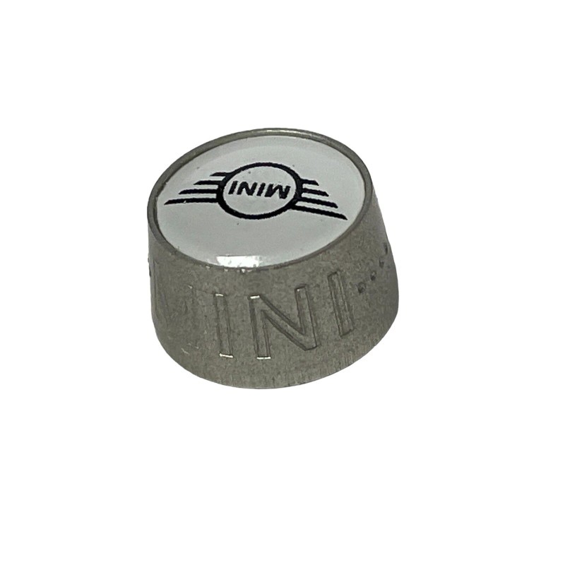 MINI Cooper Emblem Logo Silver Tire Valve Stem Caps Set
