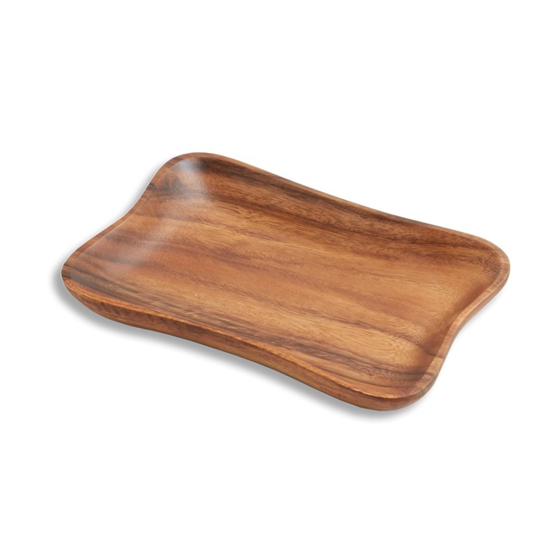 Woodard & Charles Acacia Wood Medium Pinched Serving Tray, for