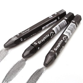 Dainayw Graphite Stick Set - Water Soluble - 4B 6B 10B, Art Drawing Supplies for Sketch & Shading Pencils, Artist Sketching - 3 Pcs