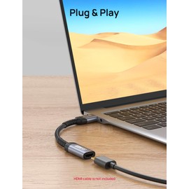 JSAUX Adaptador Displayport A Hdmi 4K, [Cubierta De Aluminio Trenzado De Nailon] (2K 60 Hz, 1080P 120 Hz) Convertidor Dp A Hdmi Macho A Hembra Compatible Con Hp, Thinkpad, Amd, Nvidia, Escritorio Y Más. 4K