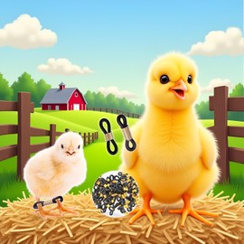 Yxinjy 50 Pcs Black Baby Chick Splay Leg Hobble Chicken Leg Bands,Adjustable Chicken Hobble Braces for Spraddle Leg Repair Bird Ducks Newly Hatched,Poultry Care Supplies