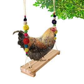 Vehomy Chicken Swing Chicken Perch Chicken Wood Stand Handmade Chicken Coop Toy for Hens Chicken Coop Accessories Chicken Ladder for Poultry Run Large Bird Parrot Hen Macaw Rooster Chick Toy