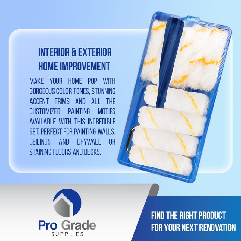 Pro Grade - Paint Roller Tool Kit - 10 Piece