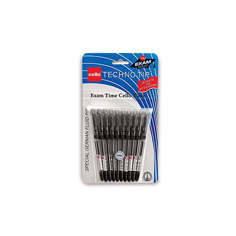 Cello Technotip Ball Pen Set - Pack of 10 (Black)