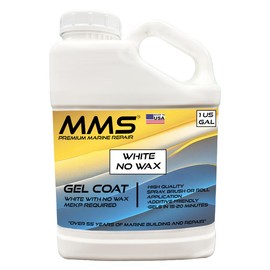 MMS Premium White Gelcoat – Marine Grade Gel Coat for Fiberglass Boat Repair and Refinishing – No Wax Formula – MEKP Included – UV Resistant – Ideal for Marine Surfaces - Quarts and Gallons (Gallon)