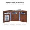 VALENCHI Leather Trifold Wallet For Men - RFID Blocking -
