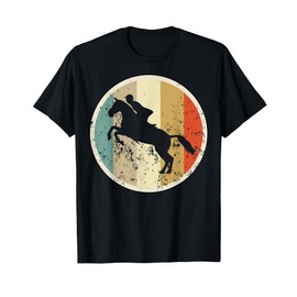 Vintage Retrò di Equitazione Equestre salto ostacoli Cavallo Maglietta