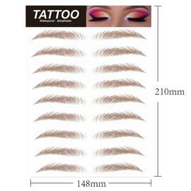36 Pairs Eyebrow Tattoo Stickers Waterproof Peel Off 6D Eyebrow Tattoo Sticker Nature False Eyebrows Hair-Like Long Lasting Tattoo Eyebrow for Woman Makeup Tool