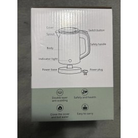 Sekaer 800ml Electric Kettle 304 Stainless Steel Portable Water Boiler