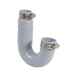 EVERCONNECT 4865 Flexible PVC Rubber Tubular Drain Trap with Stainless Steel Clamps, 1-1/2", Grey, Gray