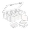 Bead Storage Box,15 Grids Clear Nail Accessory Storage with Hinged