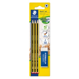 Staedtler 120 Noris Pencil R BK3D 3 ST Mars plastic Eraser and 1 Piece Blister Card