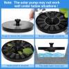AUTGA Solar Fountain Pump 1.4W Floating for Bird Bath Pond