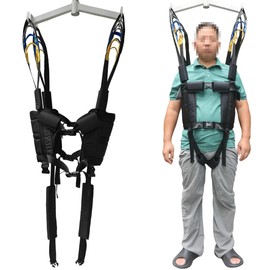 Patient Lift Sling Medical Assist Harness Standing Aids Sit to Stand Transfer Gait Belt Strap Walking Exercisers Fold Up Full Body Get Up for Elderly Senior Black