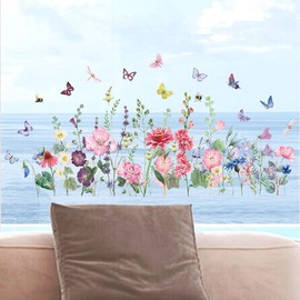 3 Spring Window Stickers, Flower ，Double-Sided, electrostatic Film, Suitable for Home, School, Office, Spring and Summer Decorations