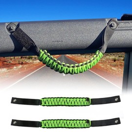 cartaoo Ford Bronco Roll Bar Grab Handles, Premium Paracord Grips Fit 2021 2022 Ford Bronco Accessories, Interior Accessories (Green 2Pcs)
