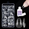 EARLMONI Short Almond Nail Tips Set - 120 Pieces Full