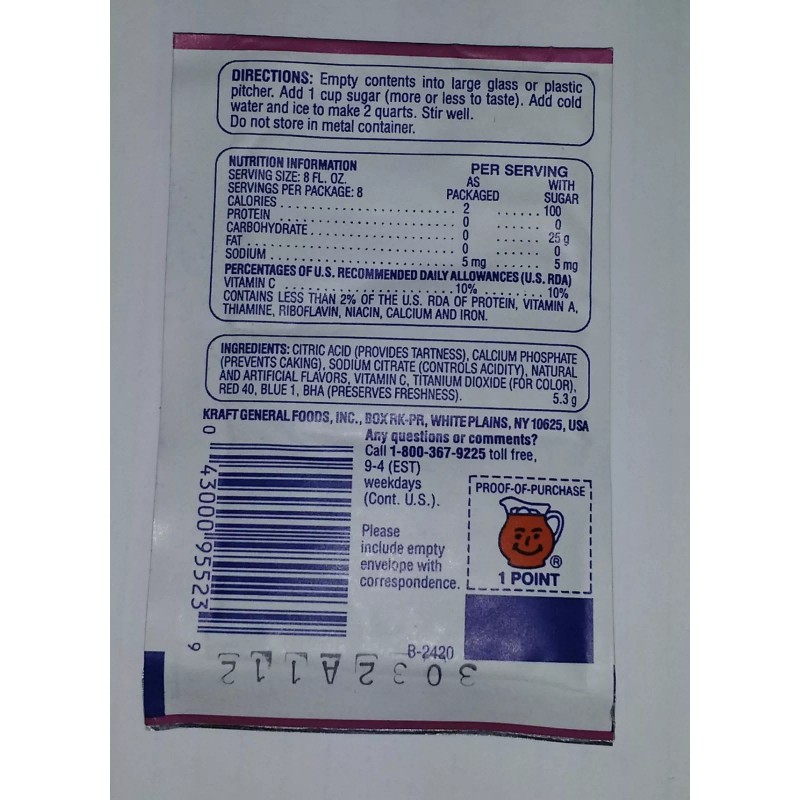 Kool-Aid Collectible, old Kool-Aid Purplesaurus Rex packet - very rare