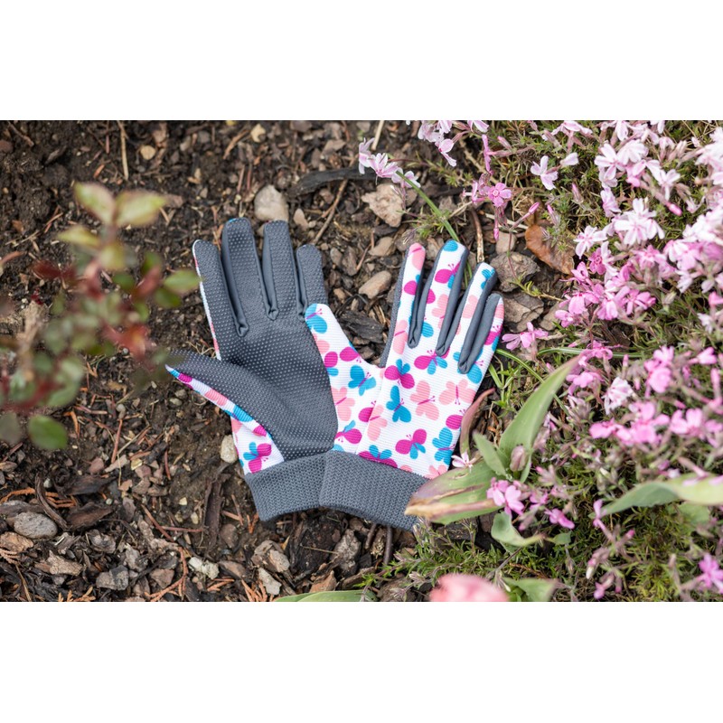 Joy Children's Gloves 6-8 Years Knitted Cuff Butterflies