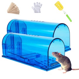STOPEST Mouse Trap Live Easy to Catch for Mouse Mice Mole Chipmunk, Reusable and Higly Sensitive Trigger for Indoor and Outdoor Use, Blue