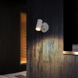 DAWALIGHT Wall Spot Lamps GU10 Adjustable Wall Spot Lights for Living Room Bedroom Corridor Reading Room Stairs Hotel Coffee Shop Restaurant Aluminum, White