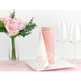 50 Napkins Ornaments 40 x 40 cm Fabric-Like Airlaid Bellissima Colour: Pink