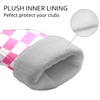 Golf Club Covers Pink Checkered Driver Headcover, Leather Golf Club