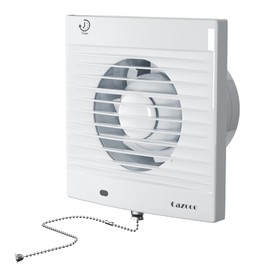 Cazooo 100mm Bathroom Extractor Fan with Timer and Pull Cord, 12W 130m³/h Silent Bathroom Fan, Wall/Window Mounted Extractor Fan for Kitchen Toilet Office, 34 dB, White