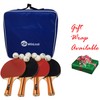 JP WinLook Ping Pong Paddles Set of 4 - Portable