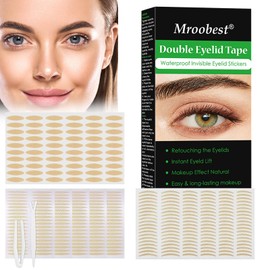 Pack of 600 Slip-On Eyelid Stripes, Eyelid Tapes, Eyelid Stripes, Eyelid Tape, Double-Sided Eyelid Tapes, Invisible Double Eyelid Stripes, with Fork Rods, Tweezers