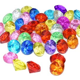 LXBCTOP 36 PCS Large Acrylic Kids Diamond Toy, Big Acrylic Diamond Gems, Diamond Gem Stones, Gemstones for Kids, Pirate Treasure Hunt Diving Teaching, Table Decoration, Party Bags, Wedding