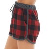 Artfish Women Christmas Pajama Set Shorts Soft Buffalo Plaid Loungewear
