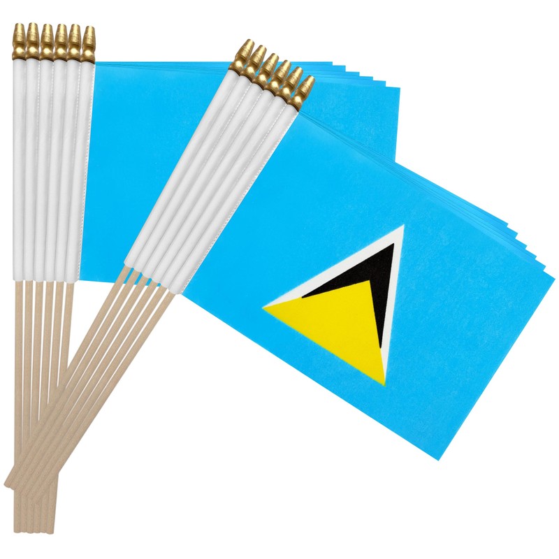 TSMD Saint Lucia Stick Flag Saint Lucian Small Mini Hand