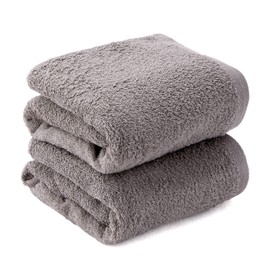 Towel Factory Lab 002 Soft Absorbent Bath Towel Set of 2 [Airy] Gray, Lightweight, Thin, Petit Plastic, Approx. 23.6 x 47.2 inches (60 x 120 cm)