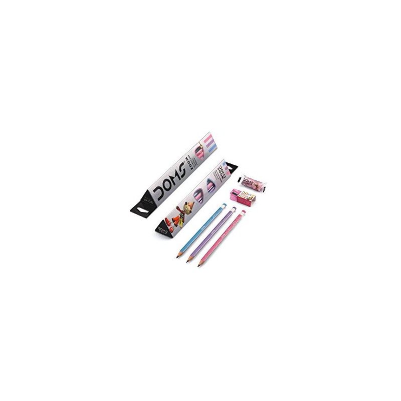 Doms Zoom Ultimate Dark Triangle Pencils (10pcs) with Free Eraser,