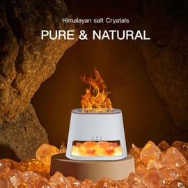 BieJiahWeiBie Luxury Himalayan Salt Lamp Humidifier & Aromatherapy Diffuser - 8 Color Mood Lighting w/Remote for Spa, Bedroom, Home Relaxation260ml (White)