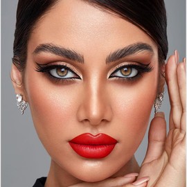 Red Matte Lipstick for Halloween Gothic Cosplay Makeup, Non-Stick Cup Velvet Waterproof and Long Lasting Lip Gloss Matte Lipstick (Red 04)