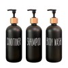 Black Shampoo and Conditioner Dispenser Set of 3 16.9oz Refillable
